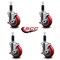 Service Caster 4'' Red Poly Swivel 1-1/8'' Expanding Stem Caster Set with Brake, 4PK SCC-EX20S414-PPUB-RED-TLB-118-4 - alternate 3